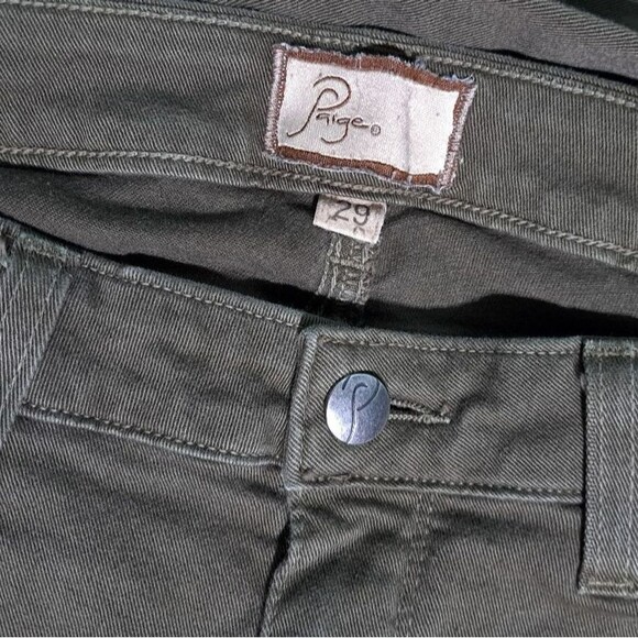 Paige Jeans Peg Skinny Denim Jeans in Fir Green Made in USA Women's size 29 - Picture 4 of 8